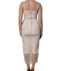 Dolce & Gabbana White Sheer Tulle Bustier Bodycon Midi Dress