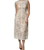 Dolce & Gabbana White Cut Out Leather Sleeveless Midi Dress