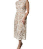 Dolce & Gabbana White Cut Out Leather Sleeveless Midi Dress