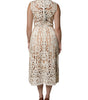 Dolce & Gabbana White Cut Out Leather Sleeveless Midi Dress