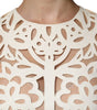 Dolce & Gabbana White Cut Out Leather Sleeveless Midi Dress