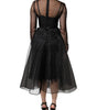 Dolce & Gabbana Black Tulle A-line Midi Cocktail Gown Dress