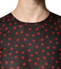 Dolce & Gabbana Black Red Polka Dot Silk Layered Midi Dress