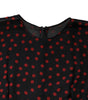 Dolce & Gabbana Black Red Polka Dot Silk Layered Midi Dress
