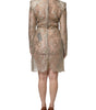 Dolce & Gabbana Gold Floral Lace A-line Sheath Mini Dress