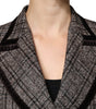 Dolce & Gabbana Brown Plaid Long Sleeve Cropped Coat Jacket