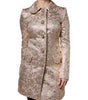Dolce & Gabbana Metallic Pink Gold Jacquard Jewel Button Coat Jacket