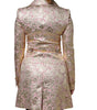 Dolce & Gabbana Metallic Pink Gold Jacquard Jewel Button Coat Jacket