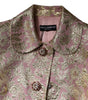 Dolce & Gabbana Metallic Pink Gold Jacquard Jewel Button Coat Jacket