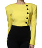 Dolce & Gabbana Lemon Yellow Wool Long Sleeves Cropped Coat Jacket