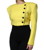 Dolce & Gabbana Lemon Yellow Wool Long Sleeves Cropped Coat Jacket