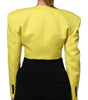 Dolce & Gabbana Lemon Yellow Wool Long Sleeves Cropped Coat Jacket