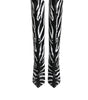 Dolce & Gabbana Black White Zebra Heels High Boots Shoes