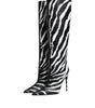 Dolce & Gabbana Black White Zebra Heels High Boots Shoes