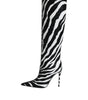 Dolce & Gabbana Black White Zebra Heels High Boots Shoes