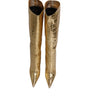 Dolce & Gabbana Gold Leather Stiletto Heels High Boots Shoes