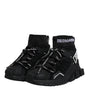 Dolce & Gabbana Black Sorrento Socks Logo Sneakers Shoes