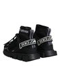 Dolce & Gabbana Black Sorrento Socks Logo Sneakers Shoes