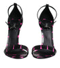 Sandales à talons Dolce &amp; Gabbana en cuir noir fuchsia DG