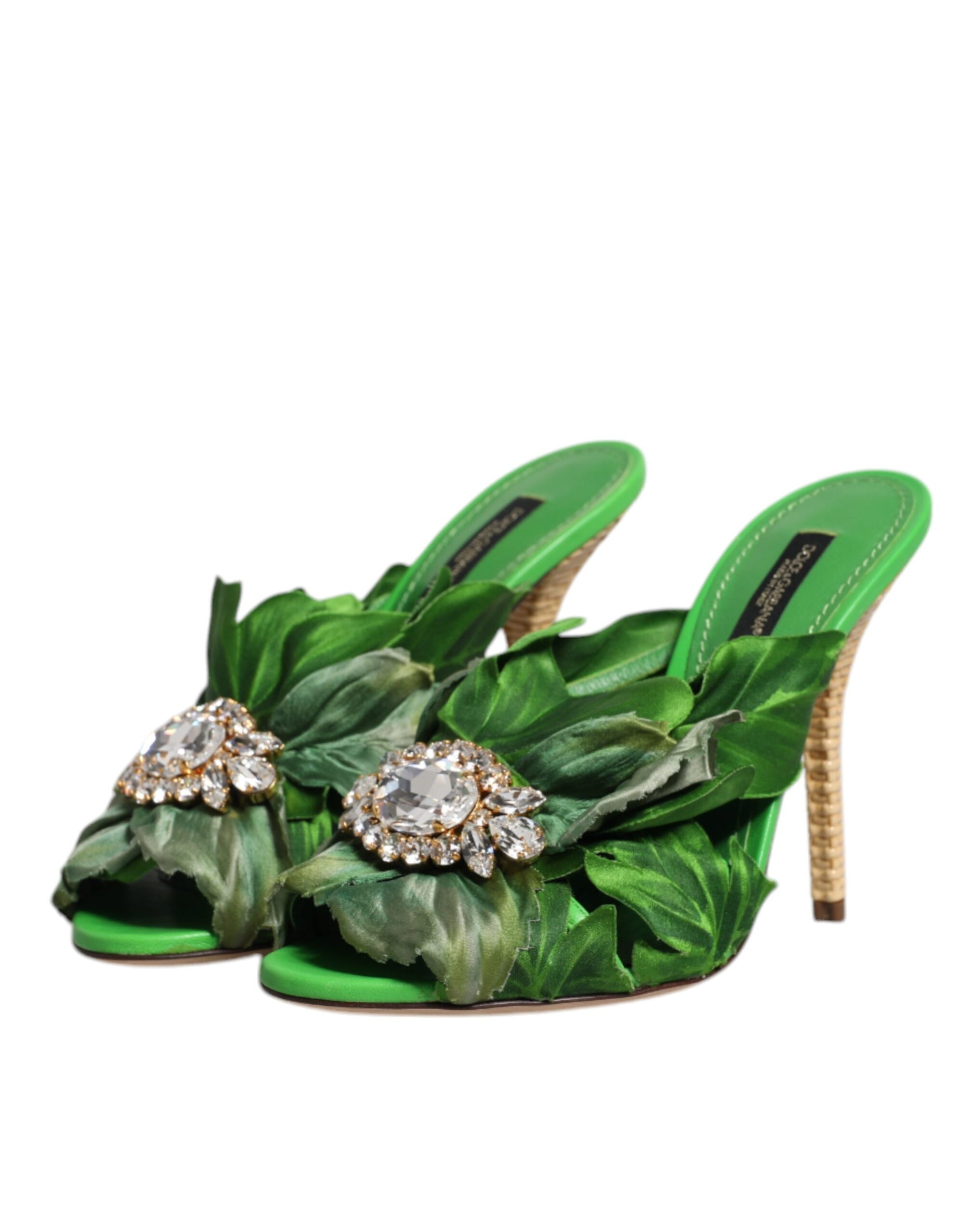 Sandales à talons hauts Dolce &amp; Gabbana en cristal vert KEIRA