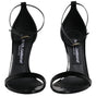 Sandales à talons et bride cheville Dolce &amp; Gabbana noires KEIRA