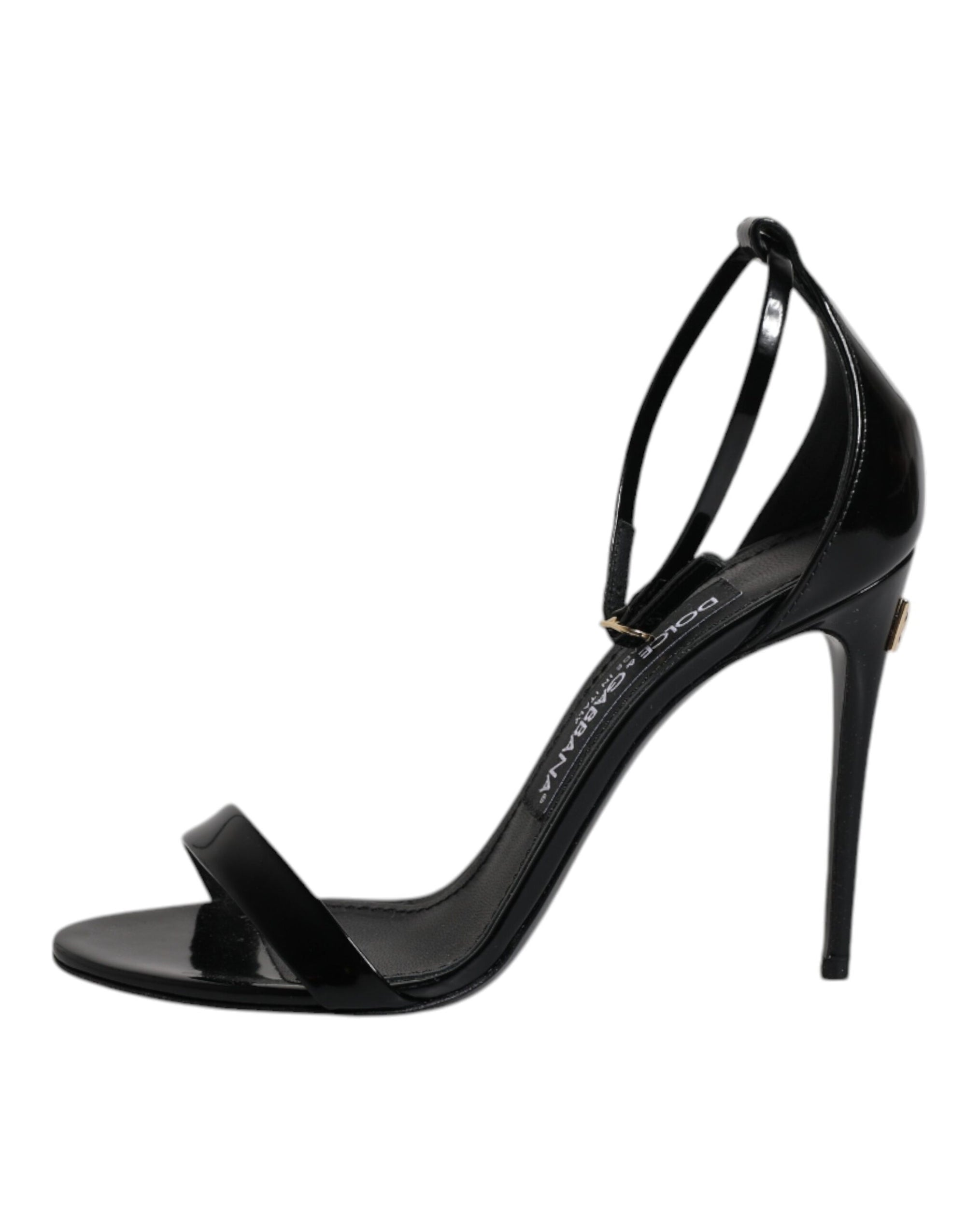 Sandales à talons et bride cheville Dolce &amp; Gabbana noires KEIRA