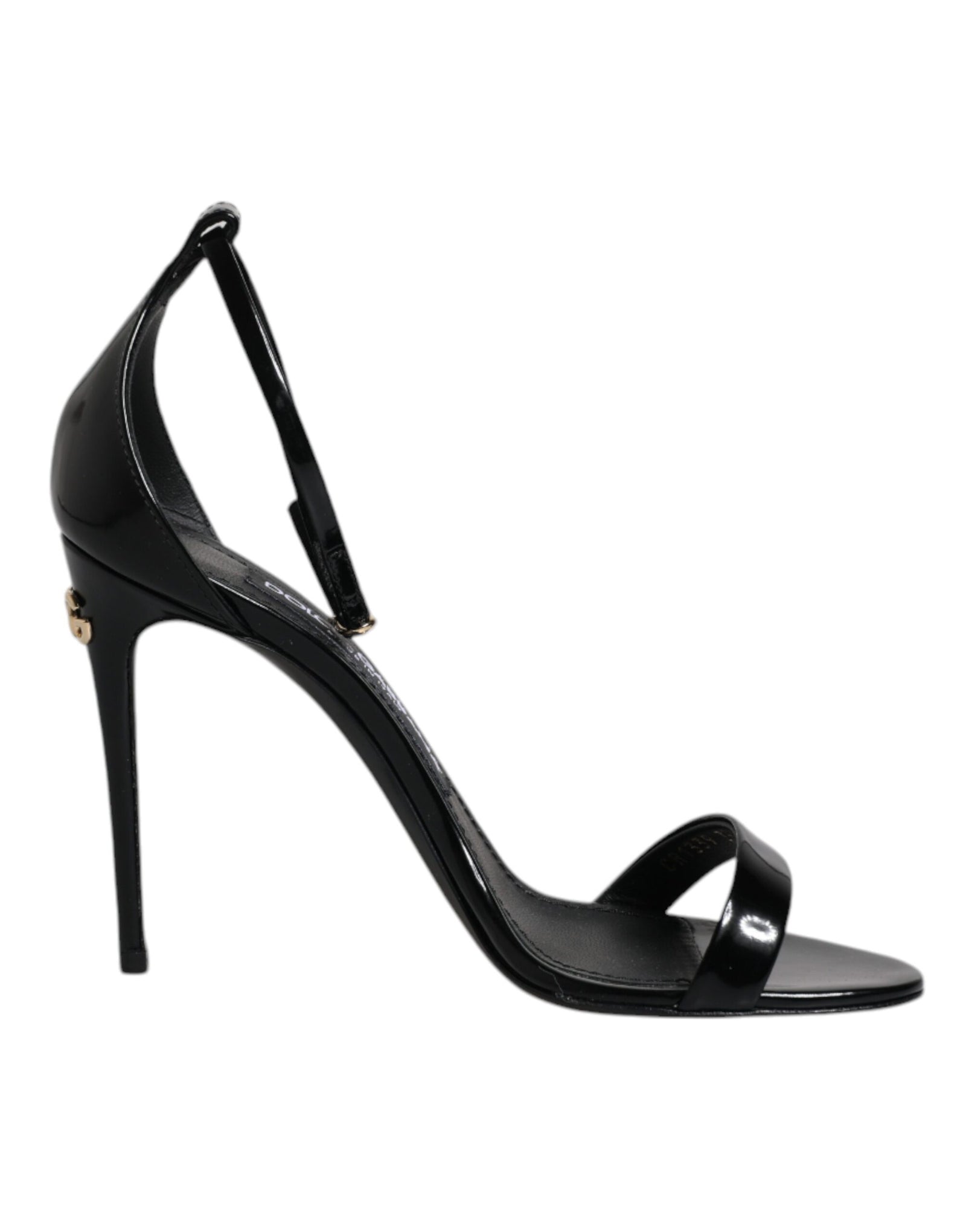 Sandales à talons et bride cheville Dolce &amp; Gabbana noires KEIRA