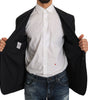 Dolce &amp; Gabbana Elegant Slim Fit Striped Wool Silk Blazer