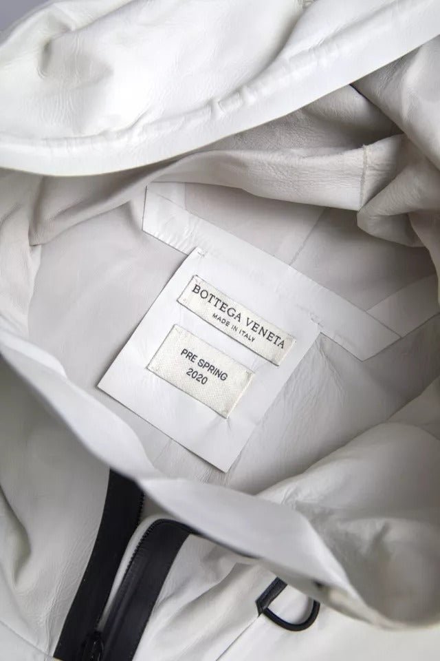 Blouson imperméable en cuir blanc pour homme Bottega Veneta