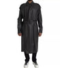 Bottega Veneta Trench-coat imperméable en cuir noir pour homme