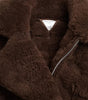 Bottega Veneta Manteau en peau lainée d'agneau marron