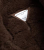 Bottega Veneta Manteau en peau lainée d'agneau marron