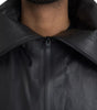 Trench-coat à capuche en cuir noir Bottega Veneta pour homme