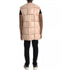 Veste matelassée sans manches en cuir de veau beige Bottega Veneta
