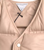 Veste matelassée sans manches en cuir de veau beige Bottega Veneta