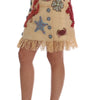 Dolce & Gabbana Crystal Beige Palm Fiber Skirt
