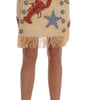 Dolce & Gabbana Crystal Beige Palm Fiber Skirt