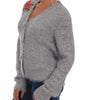Dolce & Gabbana Silver Cardigan Floral Applique Sweater