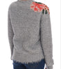 Dolce & Gabbana Silver Cardigan Floral Applique Sweater