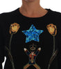 Dolce & Gabbana Fairy Tale Crystal Black Cashmere Sweater