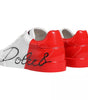 Dolce & Gabbana White Red Portofino Low Top Sneakers Shoes