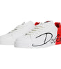 Dolce & Gabbana White Red Portofino Low Top Sneakers Shoes