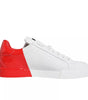 Dolce & Gabbana White Red Portofino Low Top Sneakers Shoes