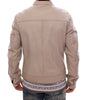Dolce & Gabbana Beige Leather Jacket Biker Coat