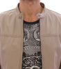 Dolce & Gabbana Beige Leather Jacket Biker Coat