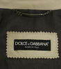 Dolce & Gabbana Beige Leather Jacket Biker Coat