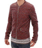 Dolce & Gabbana Bordeaux Leather Boxer Print Jacket Coat