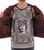 Dolce & Gabbana Bordeaux Leather Boxer Print Jacket Coat