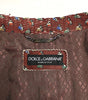 Dolce & Gabbana Bordeaux Leather Boxer Print Jacket Coat
