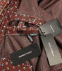 Dolce & Gabbana Bordeaux Leather Boxer Print Jacket Coat